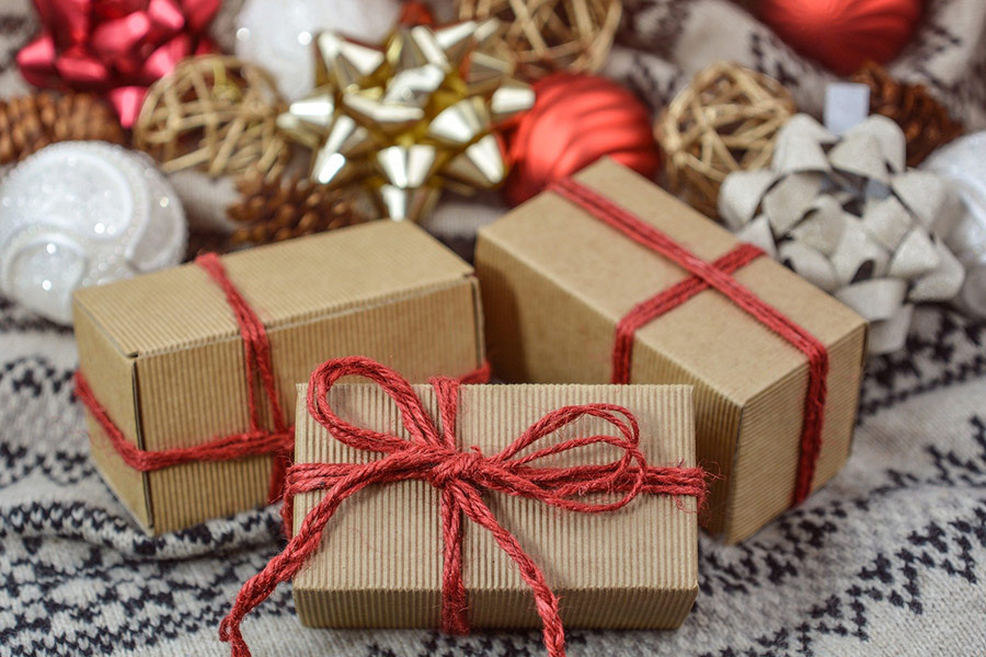 Holidays red christmas gift present