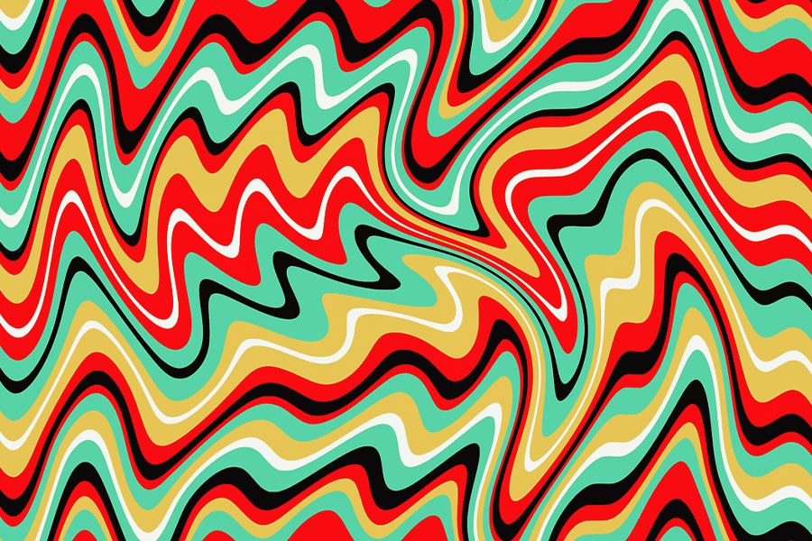 Waves curved lines colorful