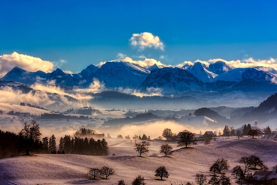 Alps snow panorama