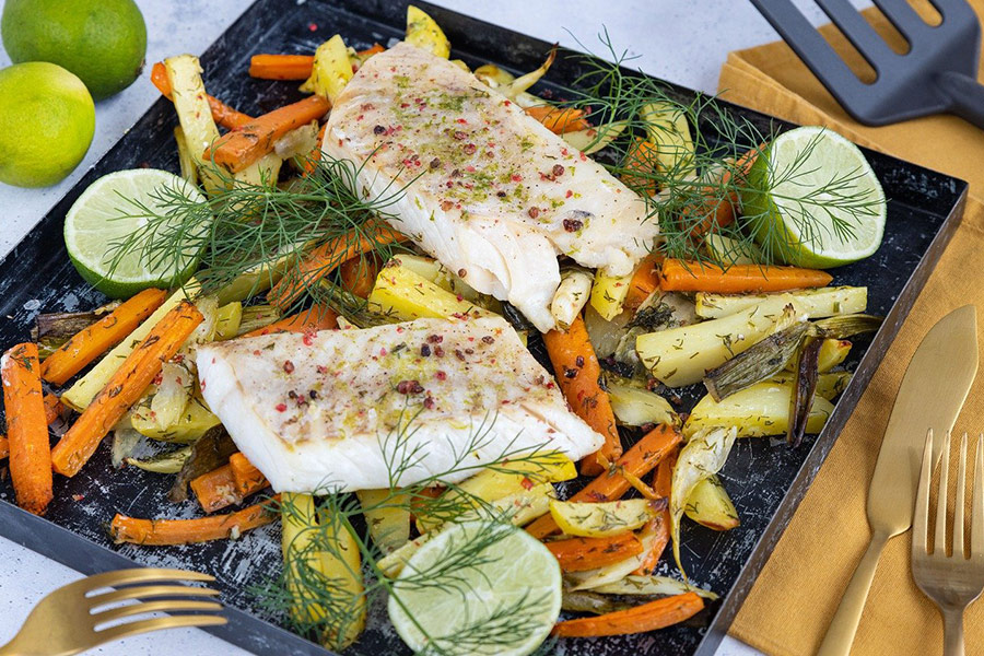 Vegetables fish fillet