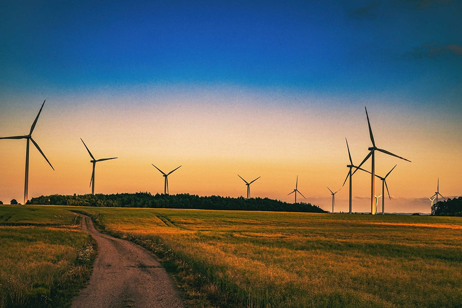 The windmills renewable energy