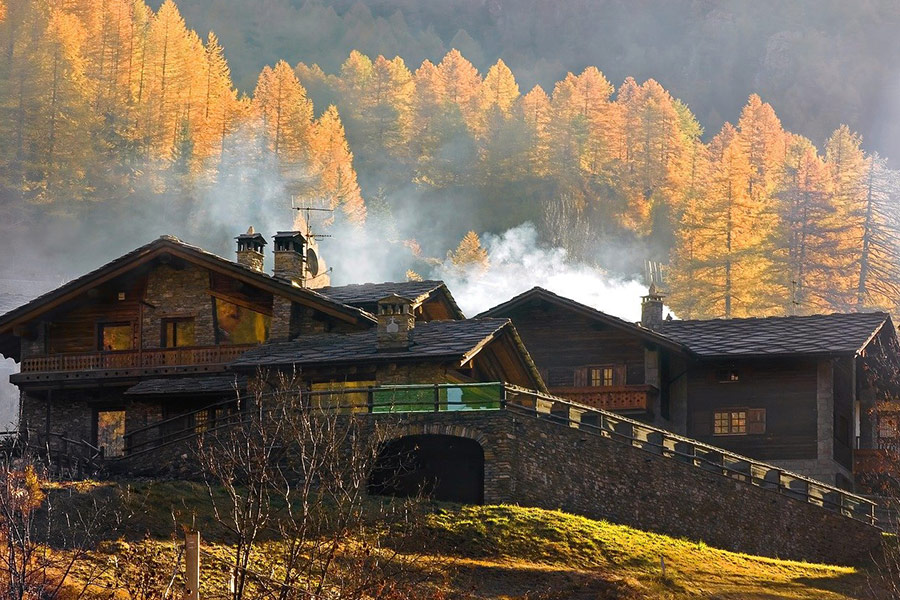 House mountain side nature