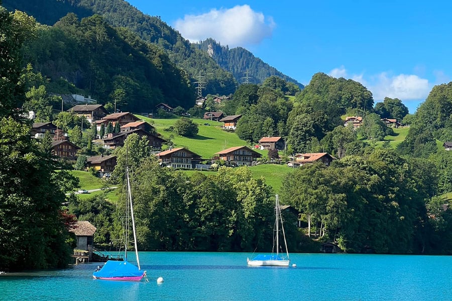 Swiss village Iseltwald Switzerland