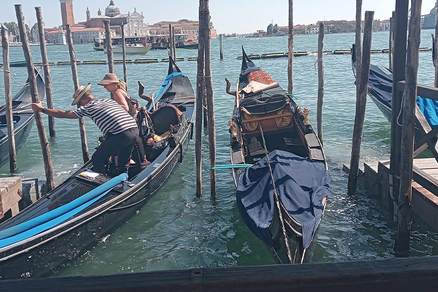 Boats on dock
