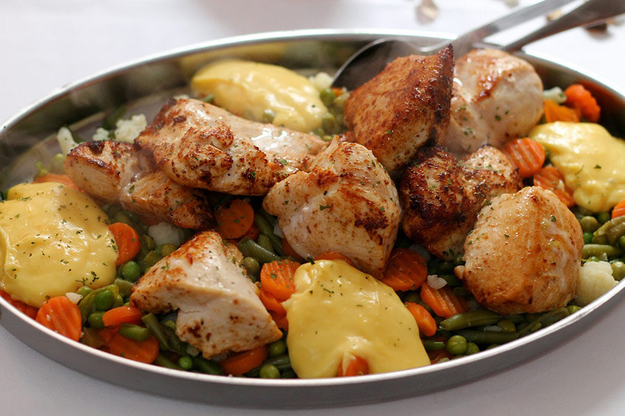 Chicken vegetables plate