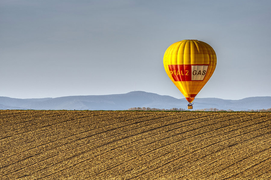 Yellow hot air balloon