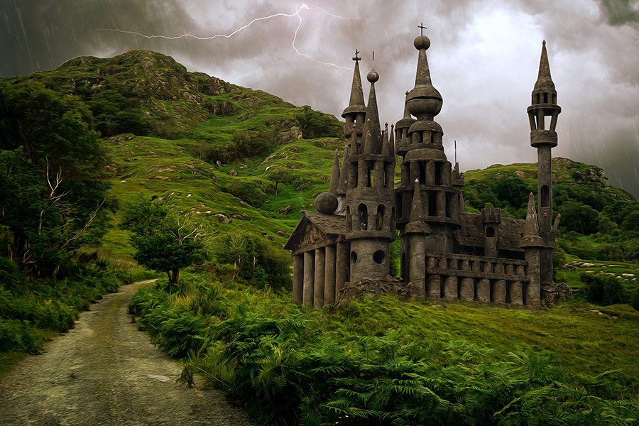 Fantasy castle landscape