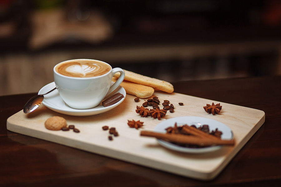 Hot cappuccino saucer caffeine