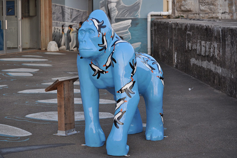 Art blue gorilla