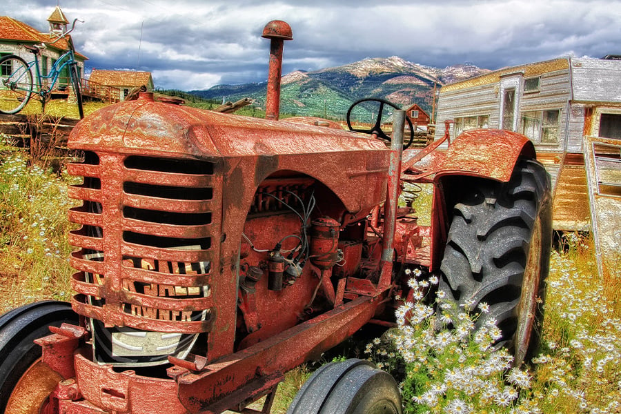 Abandoned old tractor