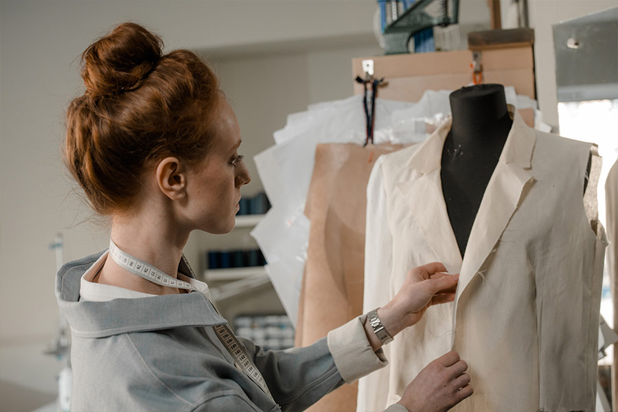 Woman making suit like clothes
