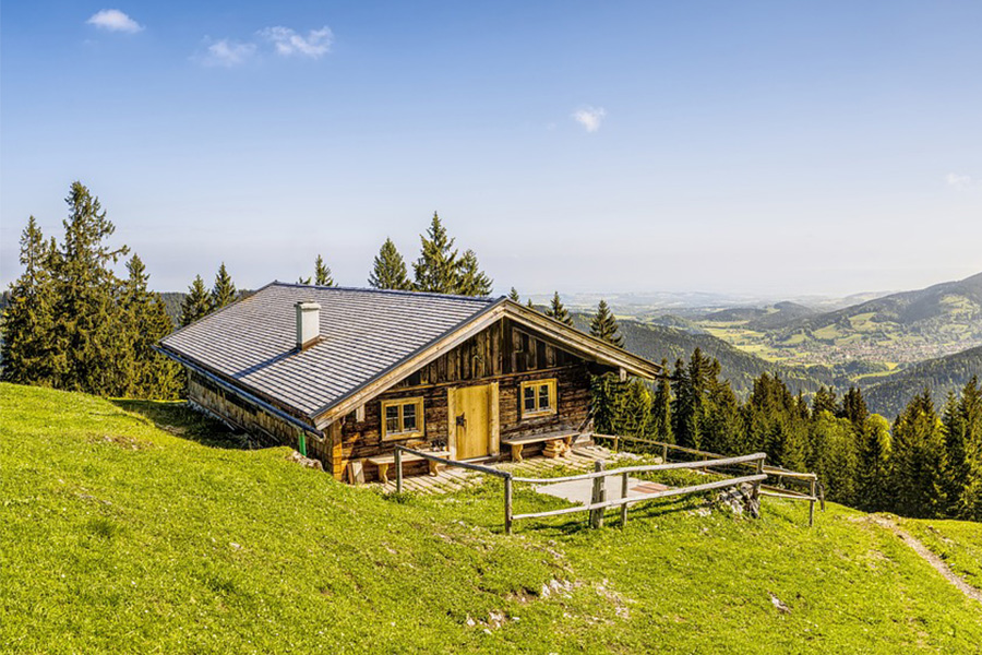 Cabin alpine mountains