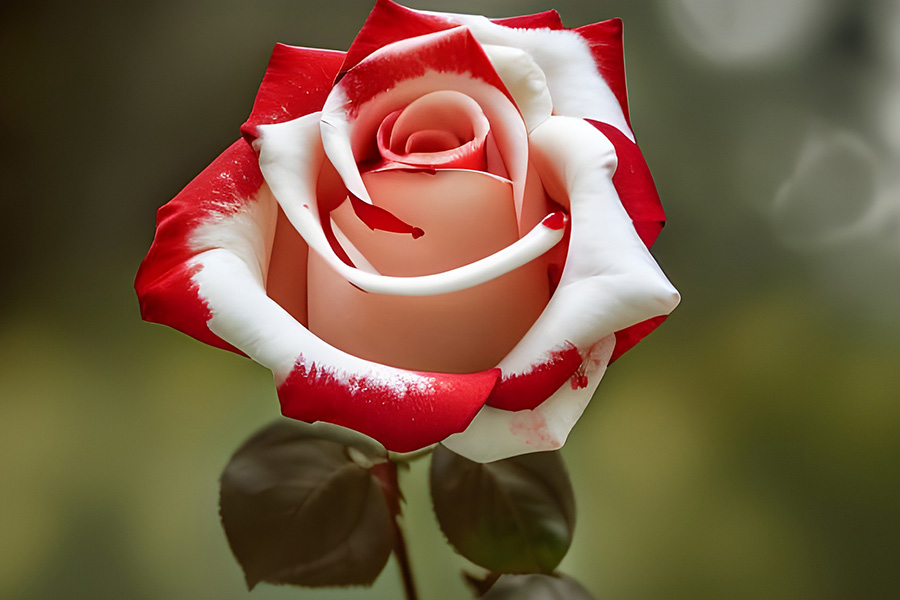 Red white rose