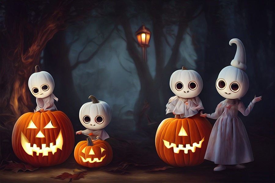 Halloween ghost forest