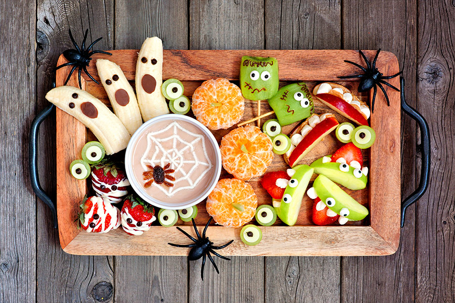 Healthy halloween fruit snacks