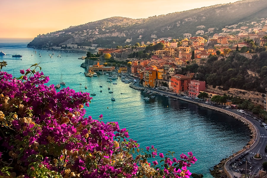 Villefranche sur Mer in the evening
