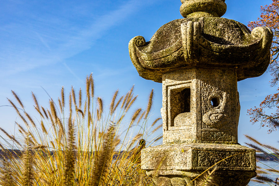 Old Japanese shrine at garden