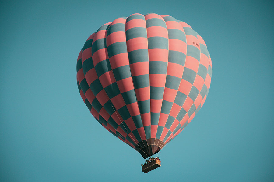 Low angle of hot air balloon