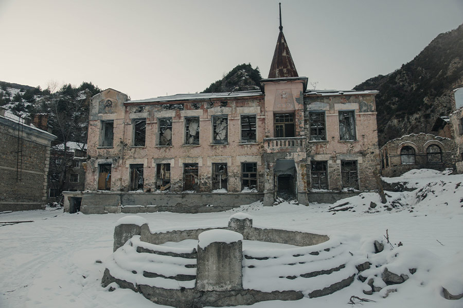 Abandoned concrete building