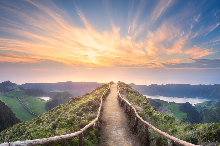 Mountain landscape of Ponta Delgada Azores