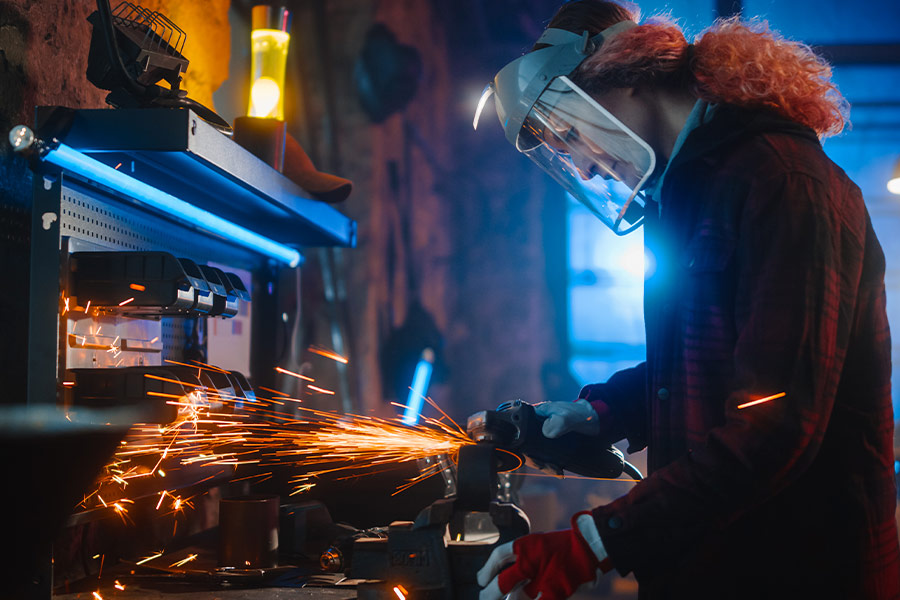 Talented female fabricator