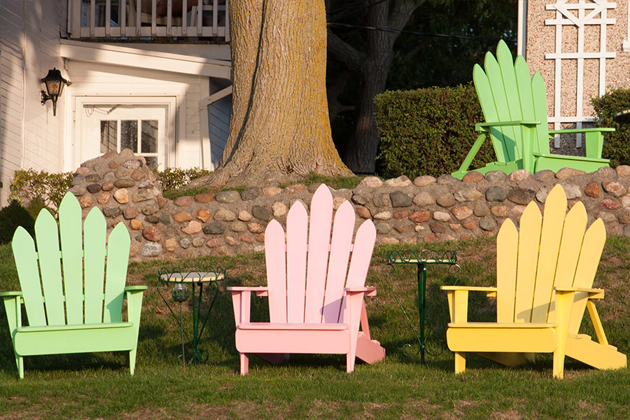 Pastel deck chairs