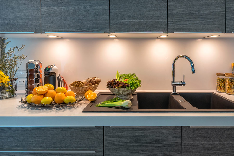 Kitchen sink interior modern house
