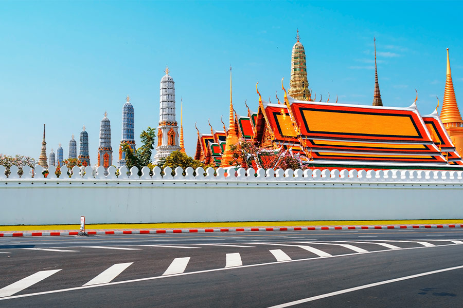 Nice building colors under blue sky