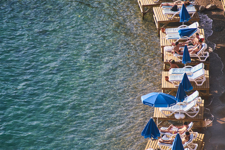 Summer people relaxing on the beach