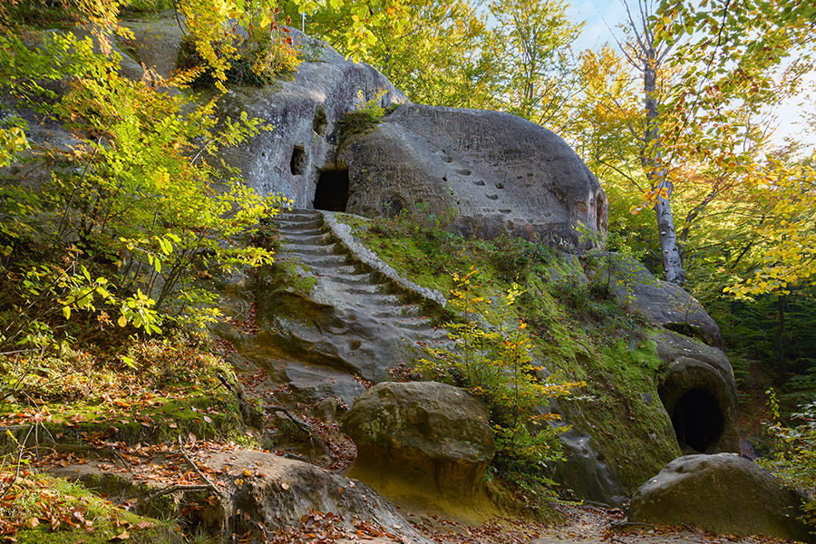 Cave monastery Rozhirche Lviv oblast Ukraine