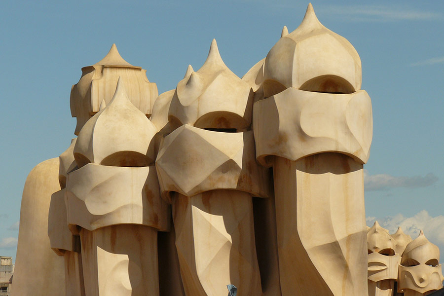 Brown wooden sculptures