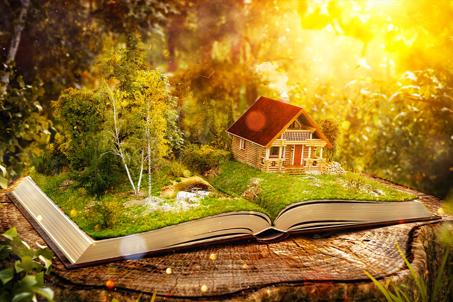 Cute magical log house