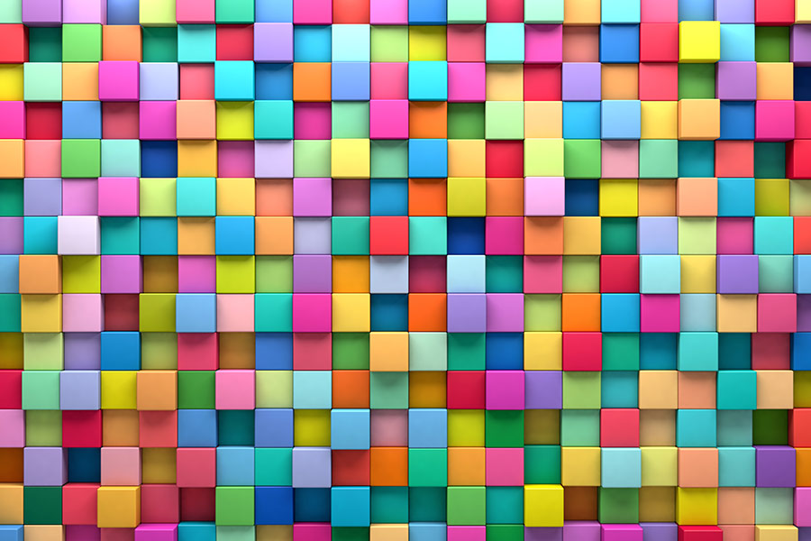Abstract background multi colored cubes