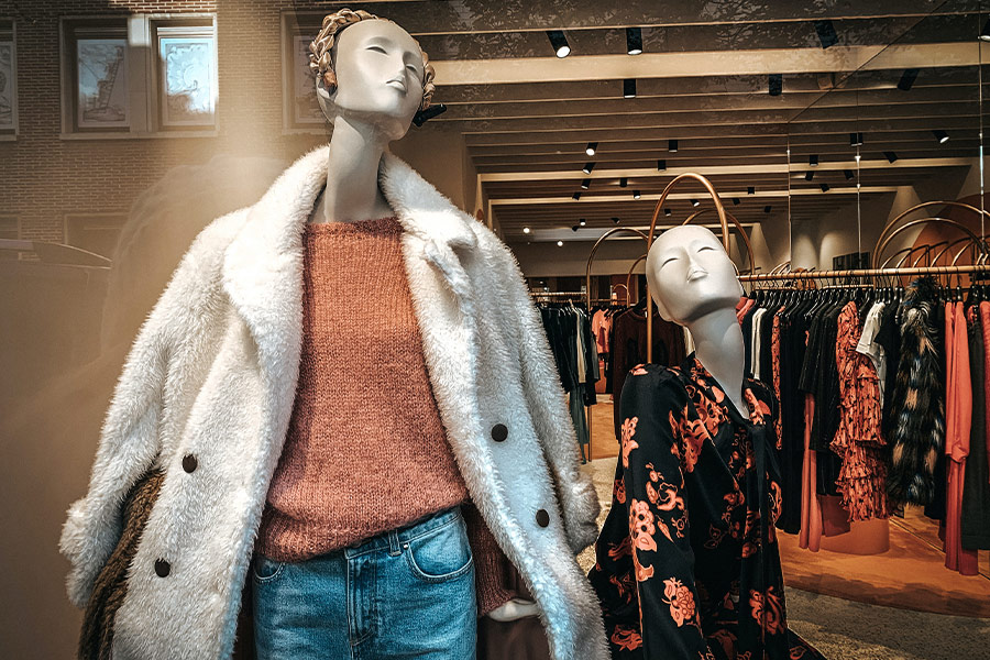 Mannequin of woman stylish outfit