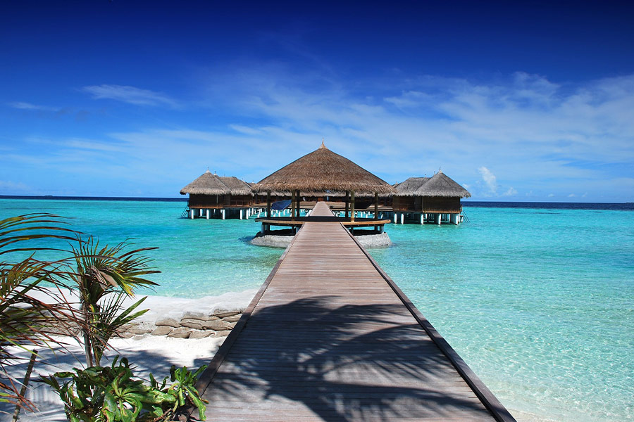 Boardwalk beach resort Maldives
