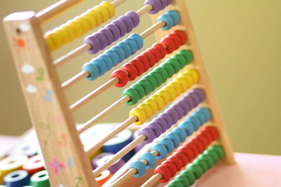 Kids counting abacus