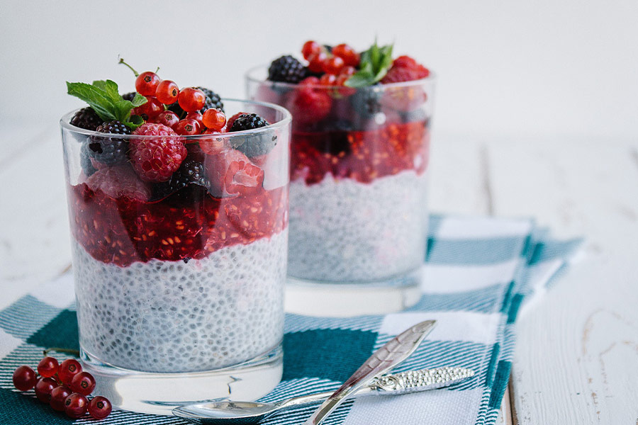 Blackberry healthy nutrition dessert