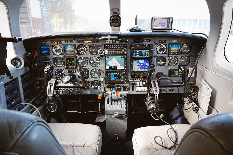 Cockpit airline jet aviation
