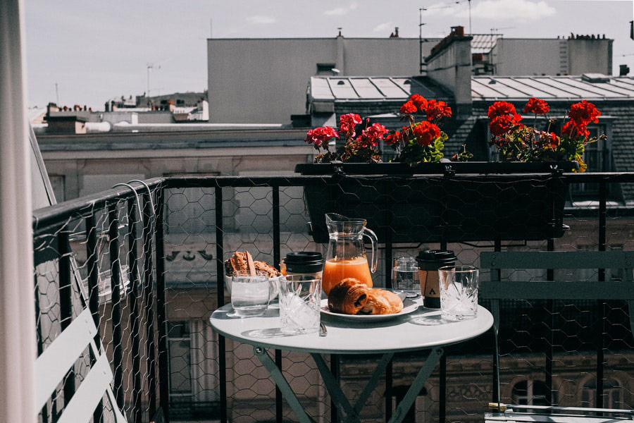 Breakfast on the balcony