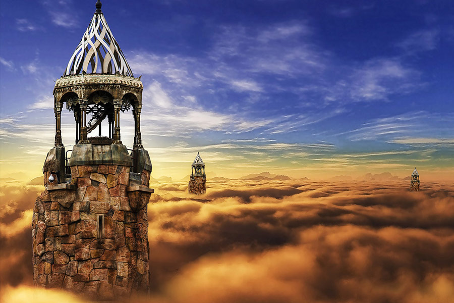 Fantasy castle in the sky
