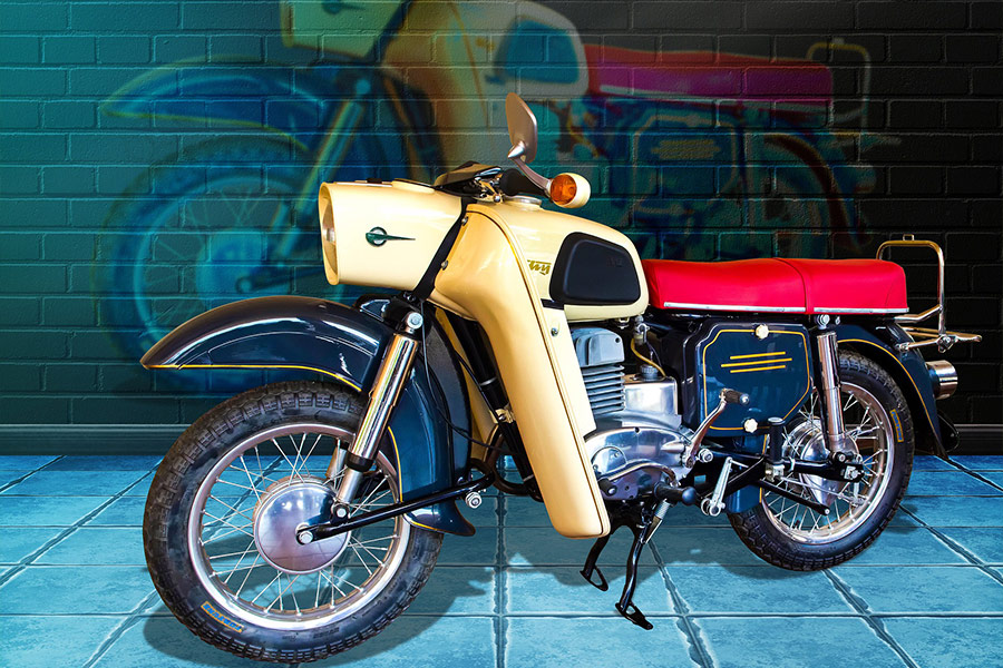 East german brand graffiti old timer motorcycle