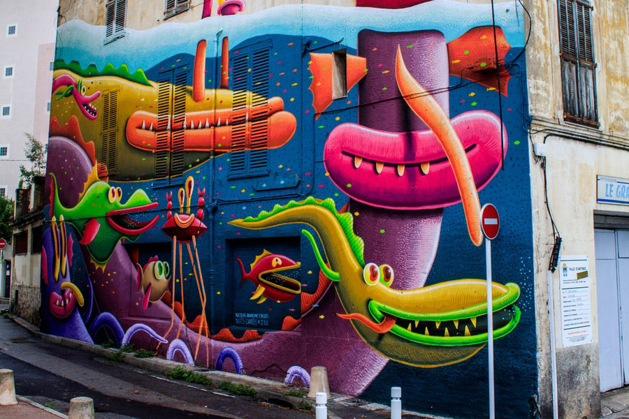 Modern paint art on the wall