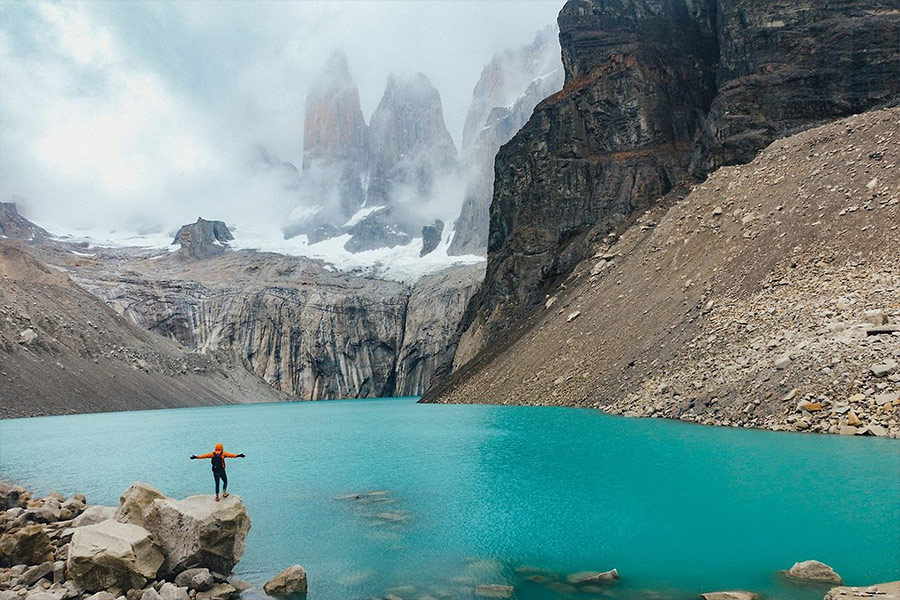 Torres Del Paine lake mountain tourism