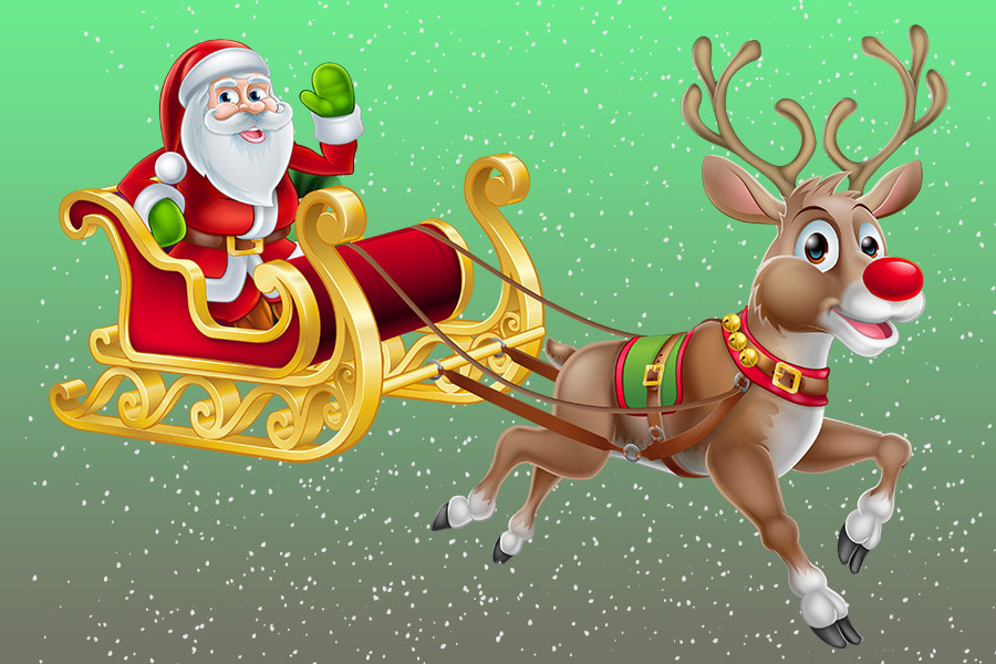 santa on sled