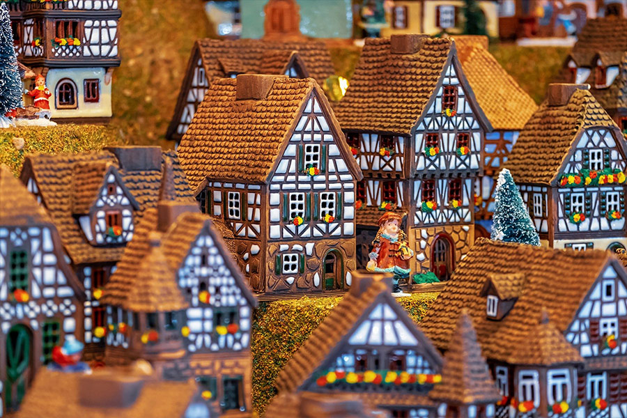Christmas motif building Fachwerkhauser miniature