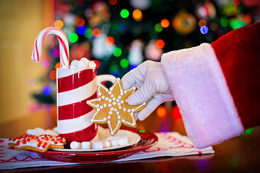 Santa claus cocoa christmas cookie