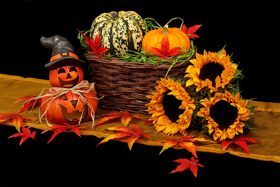 Autumn black dark decoration fall halloween