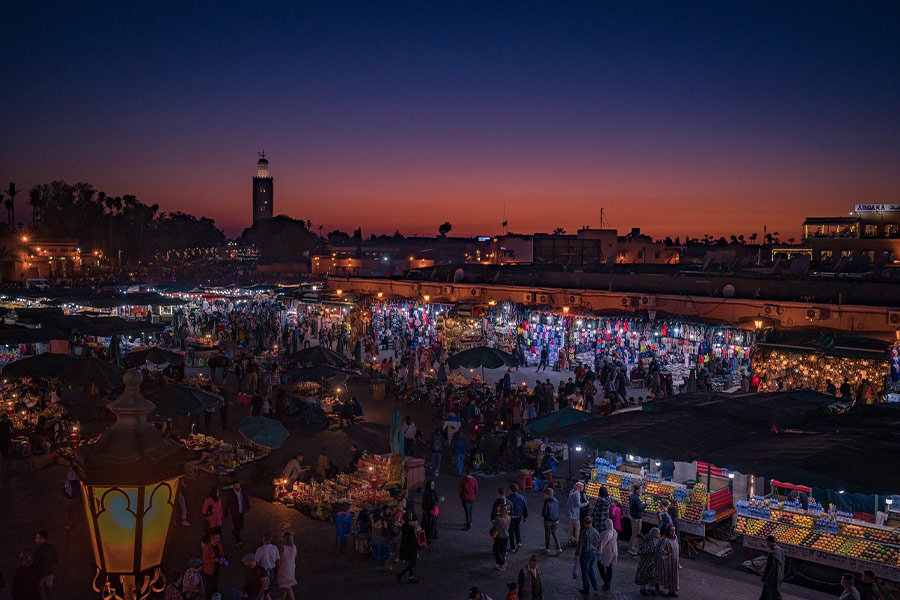 Marrakech market place Morocco bazaar culture