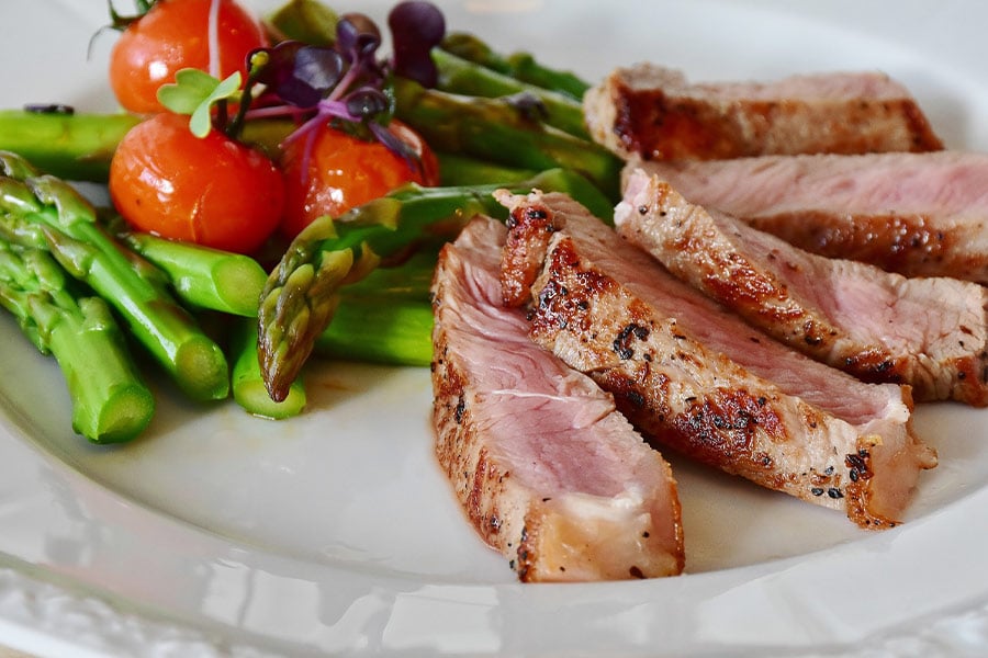 Asparagus steak foods