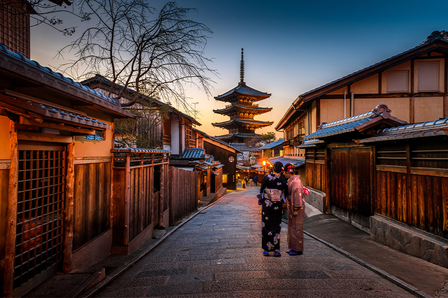 Two woman in kimono
